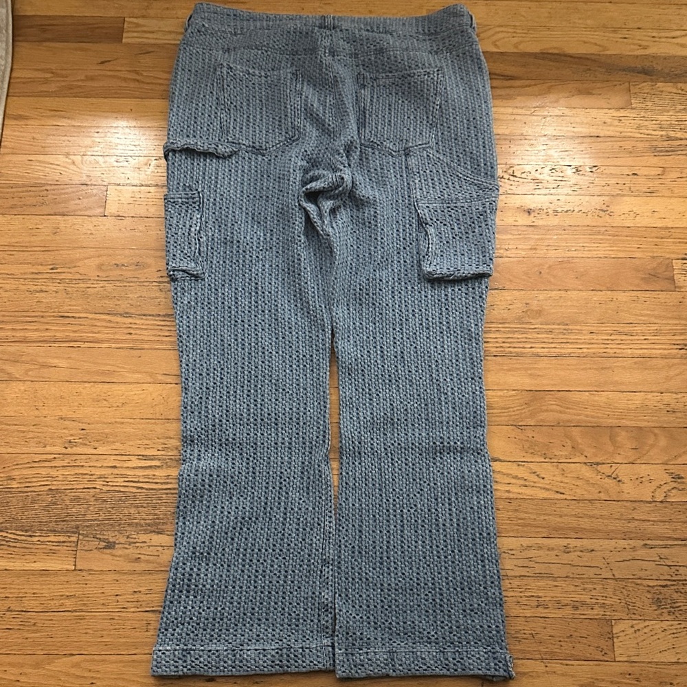 Fashion Nova Men's Blue Patterned Bootcut Jeans - Picture 3 of 4
